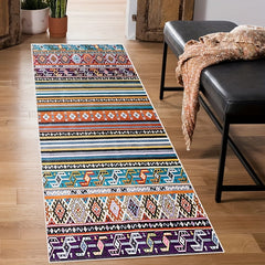 Distressed Moroccan Runner Rug Soft Fuzzy Carpet Non Slip Waterpr