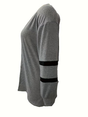 Stripe Print Long Sleeve Open Front Cardigan