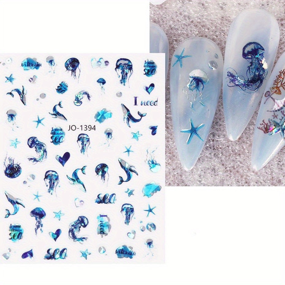 Whale Jellyfish Nail Art Stickers Nail Stickers Nail Art Supplies