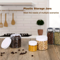 24pcs Empty Slime Containers 12 6oz and 12 2oz Plastic Jars with Lids and Labels