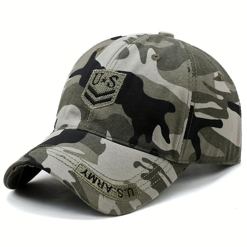 Men's Camo Embroidered Baseball Cap UV Protection Sun Hat
