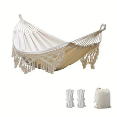 Brazilian Macrame Fringe 2 Person Double Deluxe Hammock Swing Net Chair