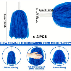 4pcs PET Cheering Pom Poms Dancing Supplies
