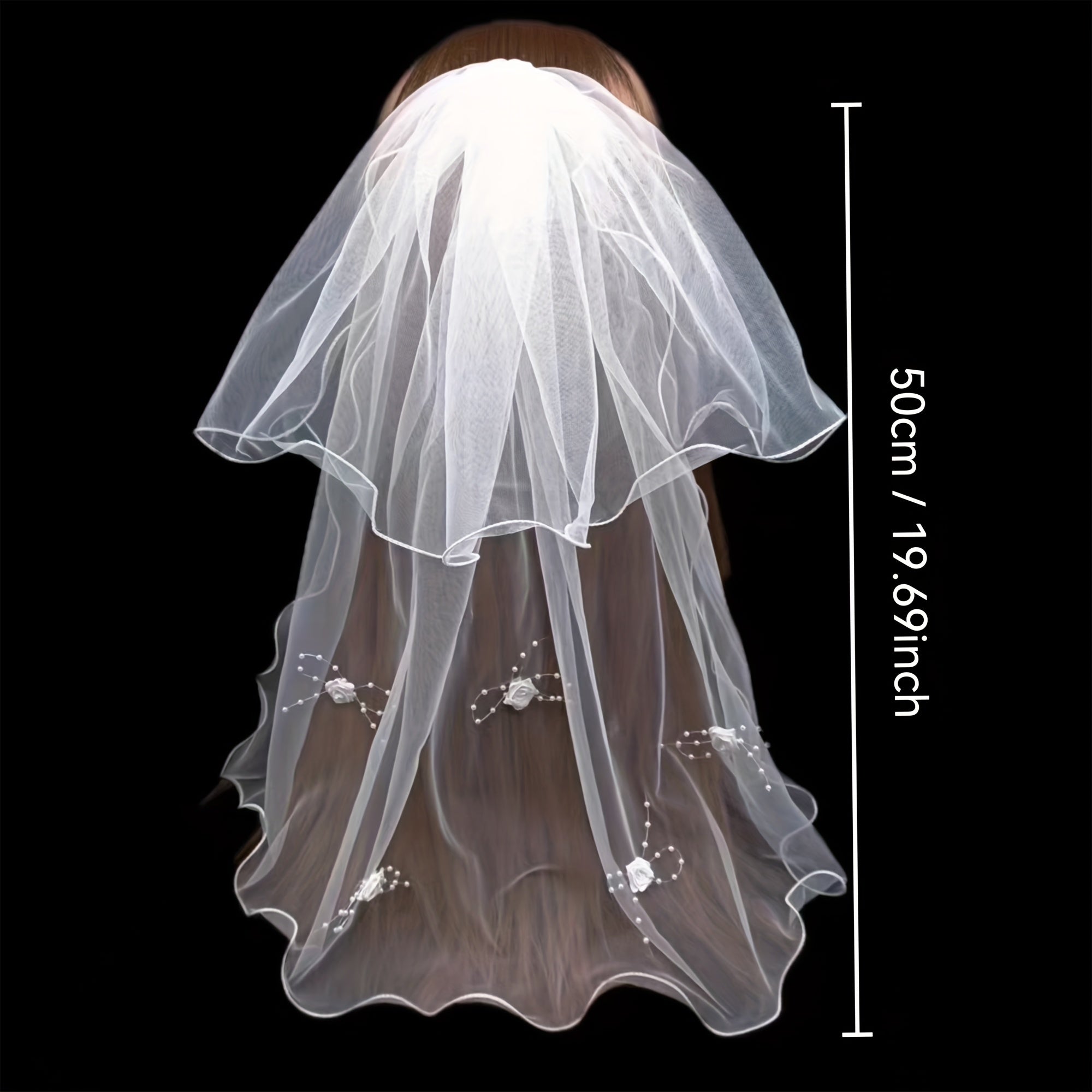 Rose Bridal Veil for Church Weddings