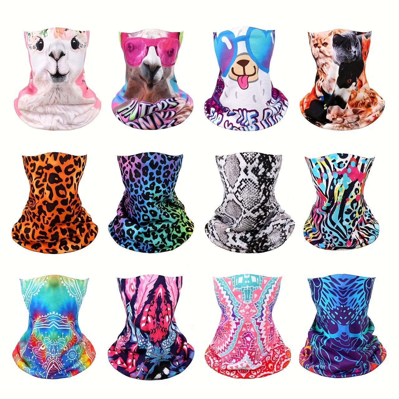 Cartoon Print Ice Mask Breathable Neck Gaiter Balaclava Dust UV Protection
