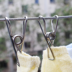Stainless Steel Long Tail Clip With Hooks for Hanging Clothes Towel Gloves Sock