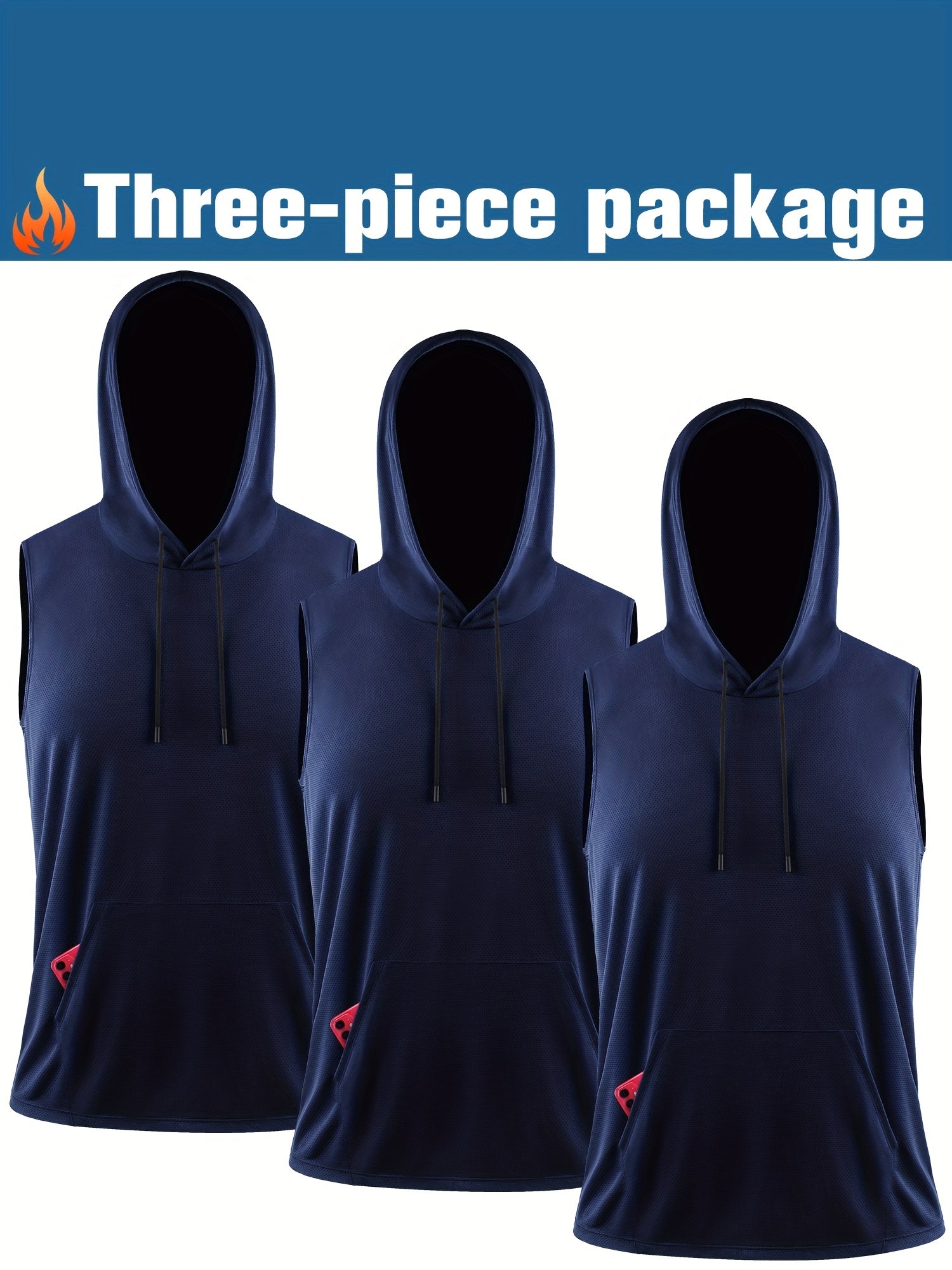 Men's Sleeveless Hooded Tank w/ Moisture Wicking