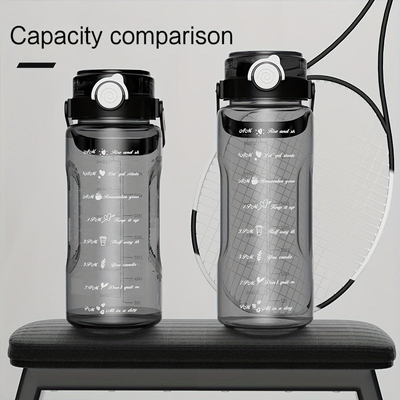1.5L 2L Large Handle Water Bottle Portable Leakproof Clear Cup with Scale