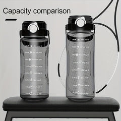 1.5L 2L Large Handle Water Bottle Portable Leakproof Clear Cup with Scale