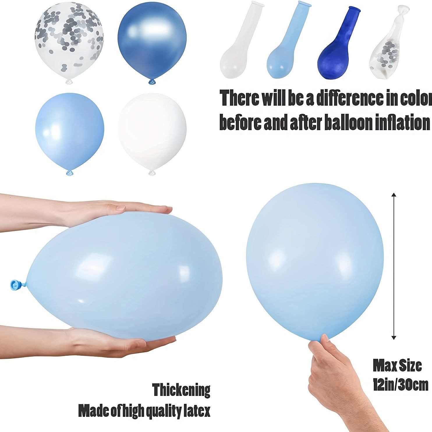 122pcs Metallic & Silvery Confetti Balloons for Party Decor