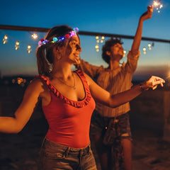 LED Flower Crown Headdress Wreath Headband for Women