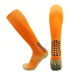 Non slip Athletic Knee High Socks Silicone Bottom Breathable Over The Calf Socks