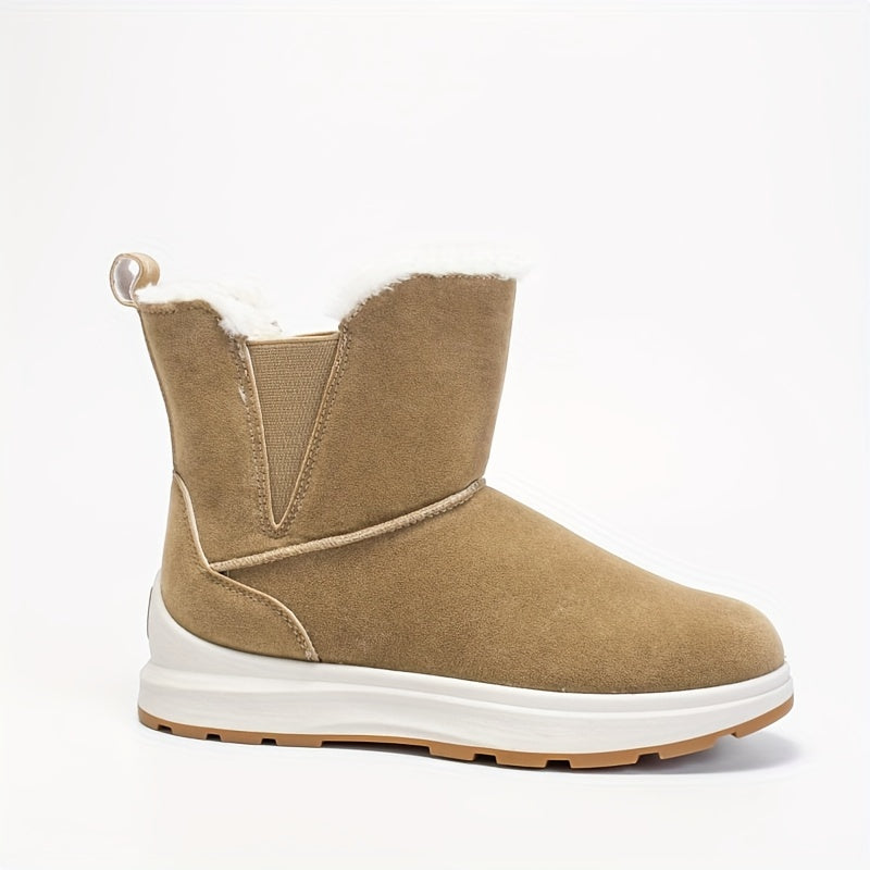 Women's Solid Platform Snow Boots Casual Plush Warm Shoes