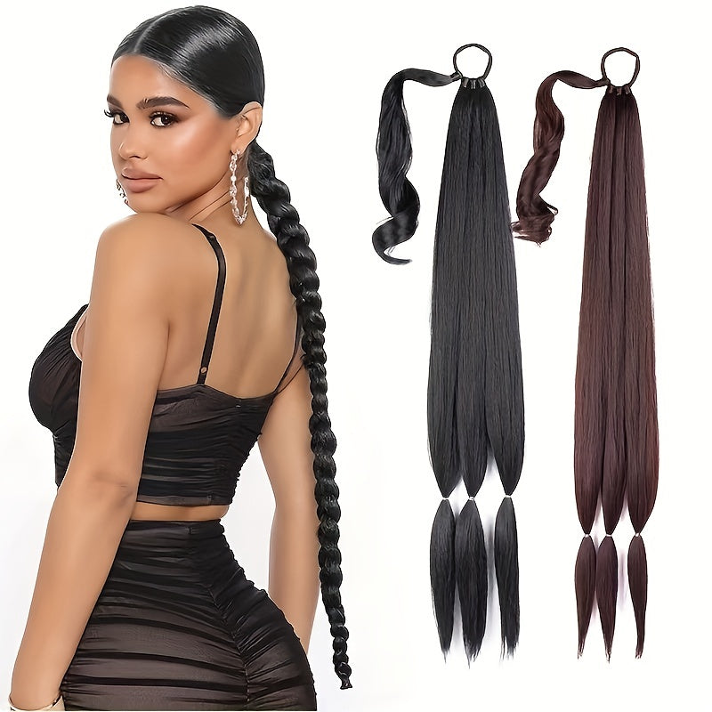 Long Straight Ponytail Hair Extension with Hair Tie