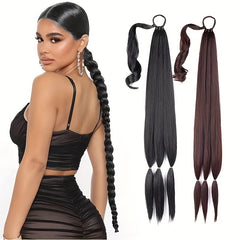 Long Straight Ponytail Hair Extension with Hair Tie