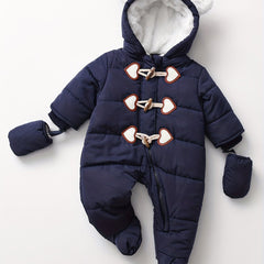Winter Warmth Baby Jumpsuit with Horns - Unisex
