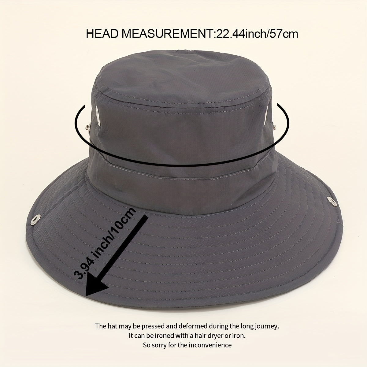 Adjustable Bucket Hat Wide Brim UV Protection Sun Hat