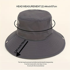 Adjustable Bucket Hat Wide Brim UV Protection Sun Hat