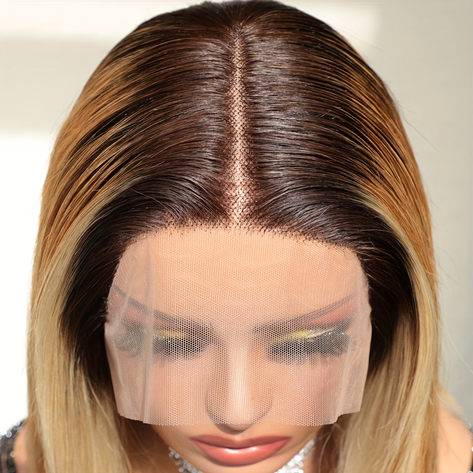 Honey Blonde Bob Wig Human Hair Lace Front Wig for Women