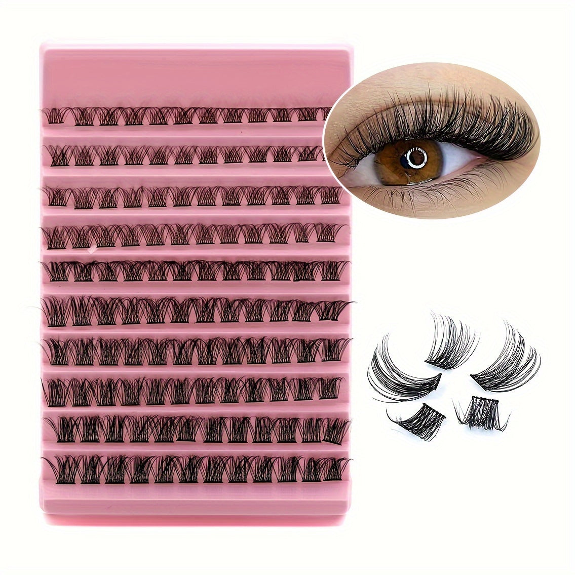 10 Rows D Curling Self Grafting Lashes Cluster