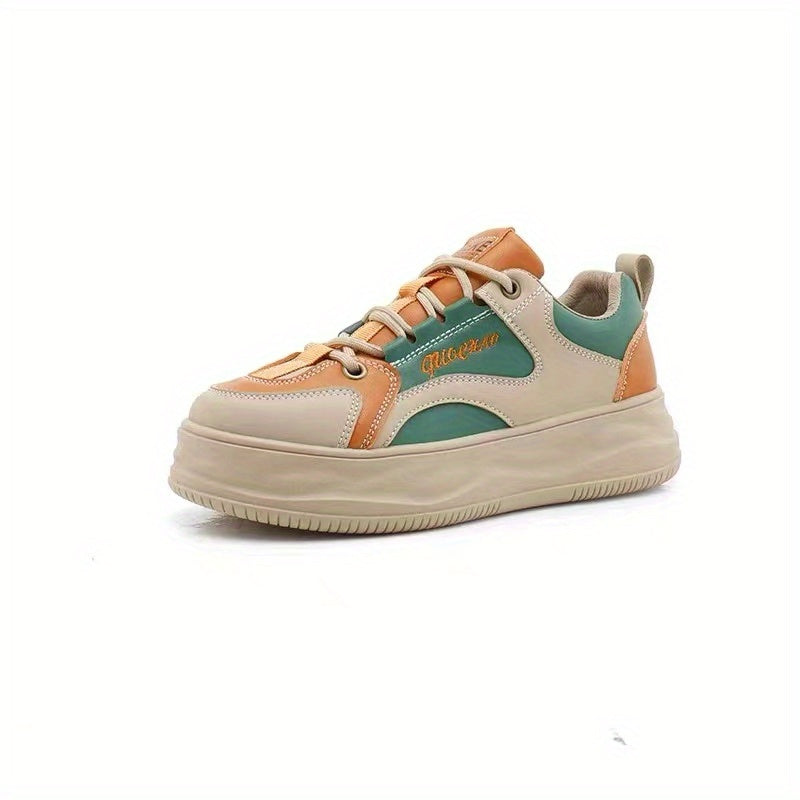 Women's Letter Pattern Board Shoes Lace Up Flat Athletic Sneakers