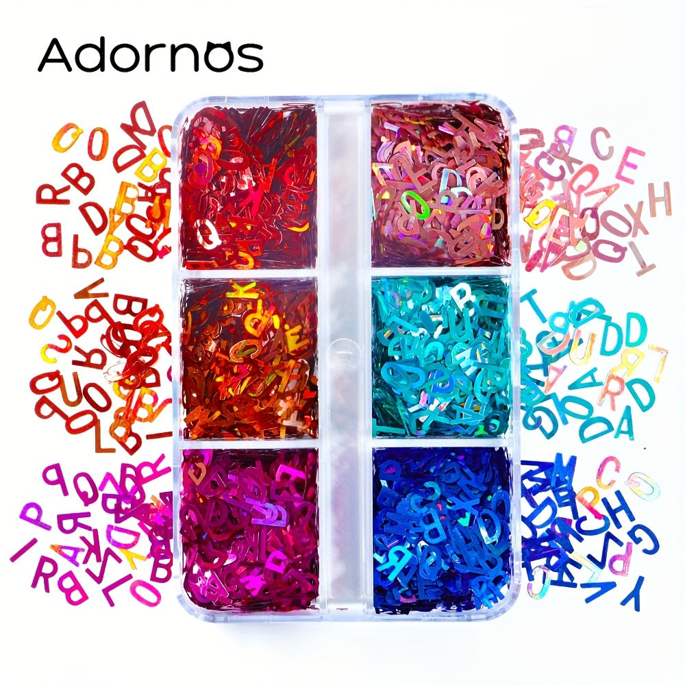 Holographic Alphabet Glitter Flakes Resin Mold Filler