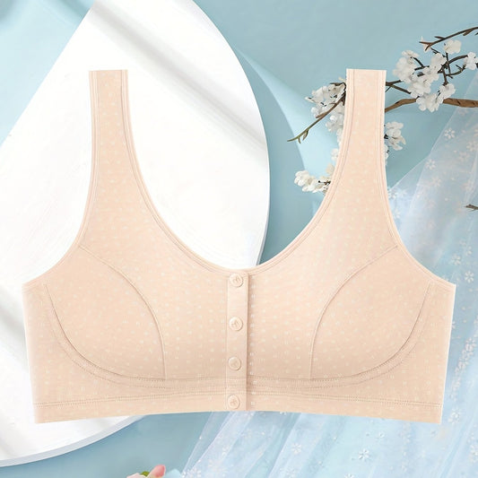 Ditsy Print Front Closure T-shirt Bra