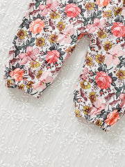 Autumn Flower Graphic Baby Long Creeper Bodysuit