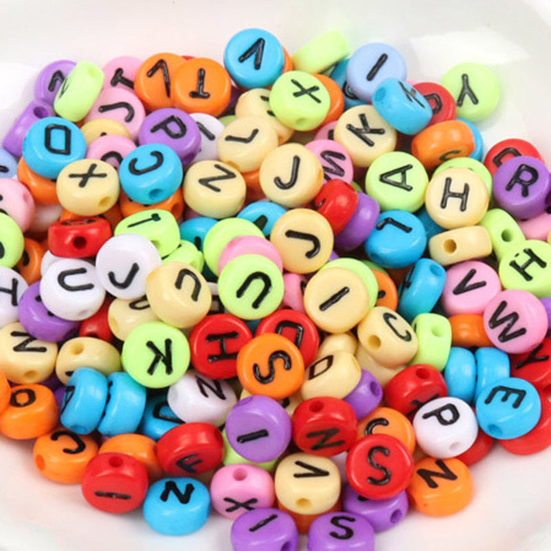 100pc Colorful Acrylic Letter Beads for DIY Jewelry Making & Crafting