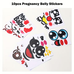 Maternity Pregnancy Belly Stickers Humorous Facial Expressions Photo Props