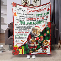 Lion Grandma Blanket Flannel Throw Grandson