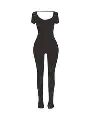 Sexy Backless Long Sleeve Bodycon Jumpsuit