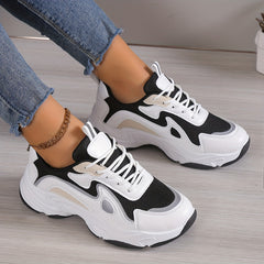 Women's Block Thick Bottom Sneakers Comfortable Sports Shoes