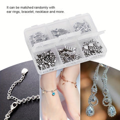 60pcs Angel Wing Beads DIY Jewelry Findings in Storage Box