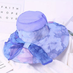 Flower Print Sun Hat Foldable UV Protection Bucket Hats