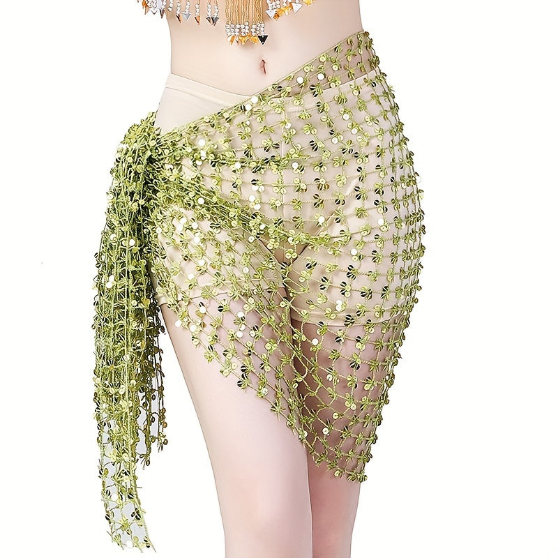 Sequin Square Scarf Belly Dance Costume Hip Cover