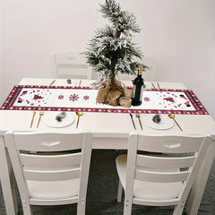1pc Christmas Table Runner Merry Christmas Red Home Decor Polyester Table Runner