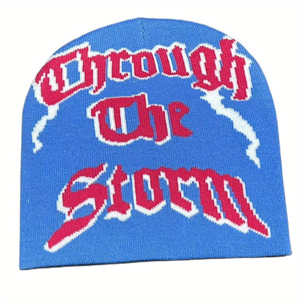 Colorful Gothic Lightning Bonnet Hat Knitted Skull Cap