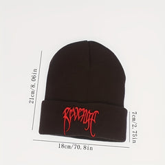 Letter Embroidery Wool Beanie Hooligan Knitted Hat