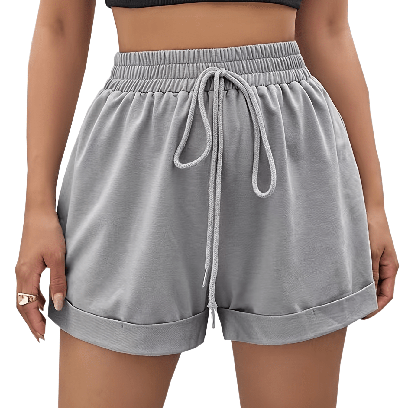 Dual Pockets Drawstring Shorts for Women