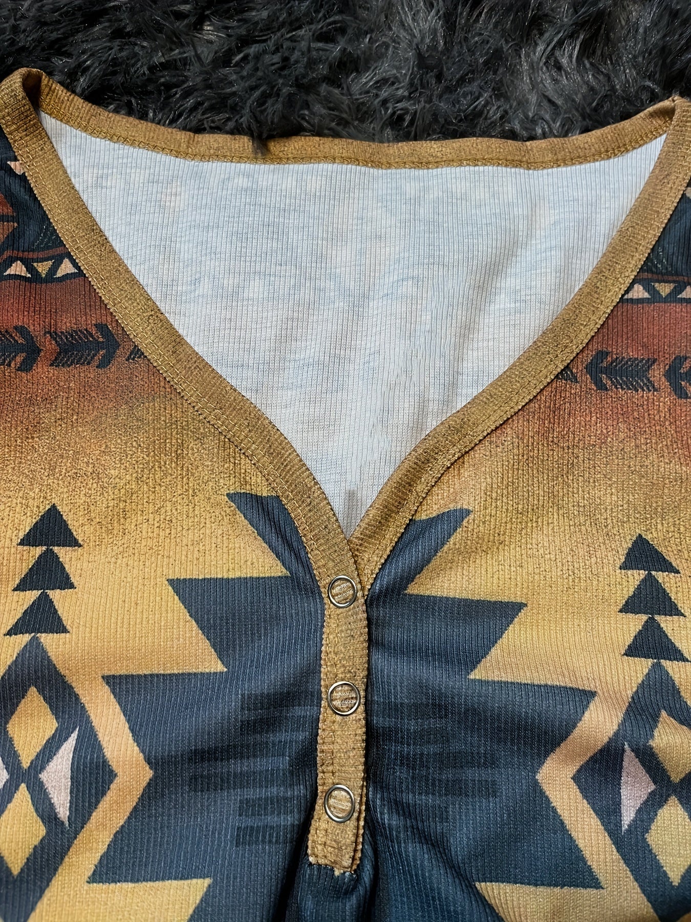 Western Geo Print Tank Top Sleeveless V Neck Tank Top Casual Every Tops