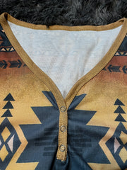 Western Geo Print Tank Top Sleeveless V Neck Tank Top Casual Every Tops