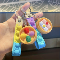 Cartoon Kitchen Keychain Steamer Bag Pendant Student Keychain