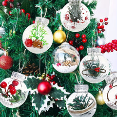 12pcs Transparent Christmas Ball Pendants Tree Hanging Decoration