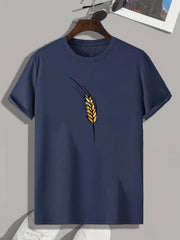 Wheat Pattern Print Men's Sports T-shirt