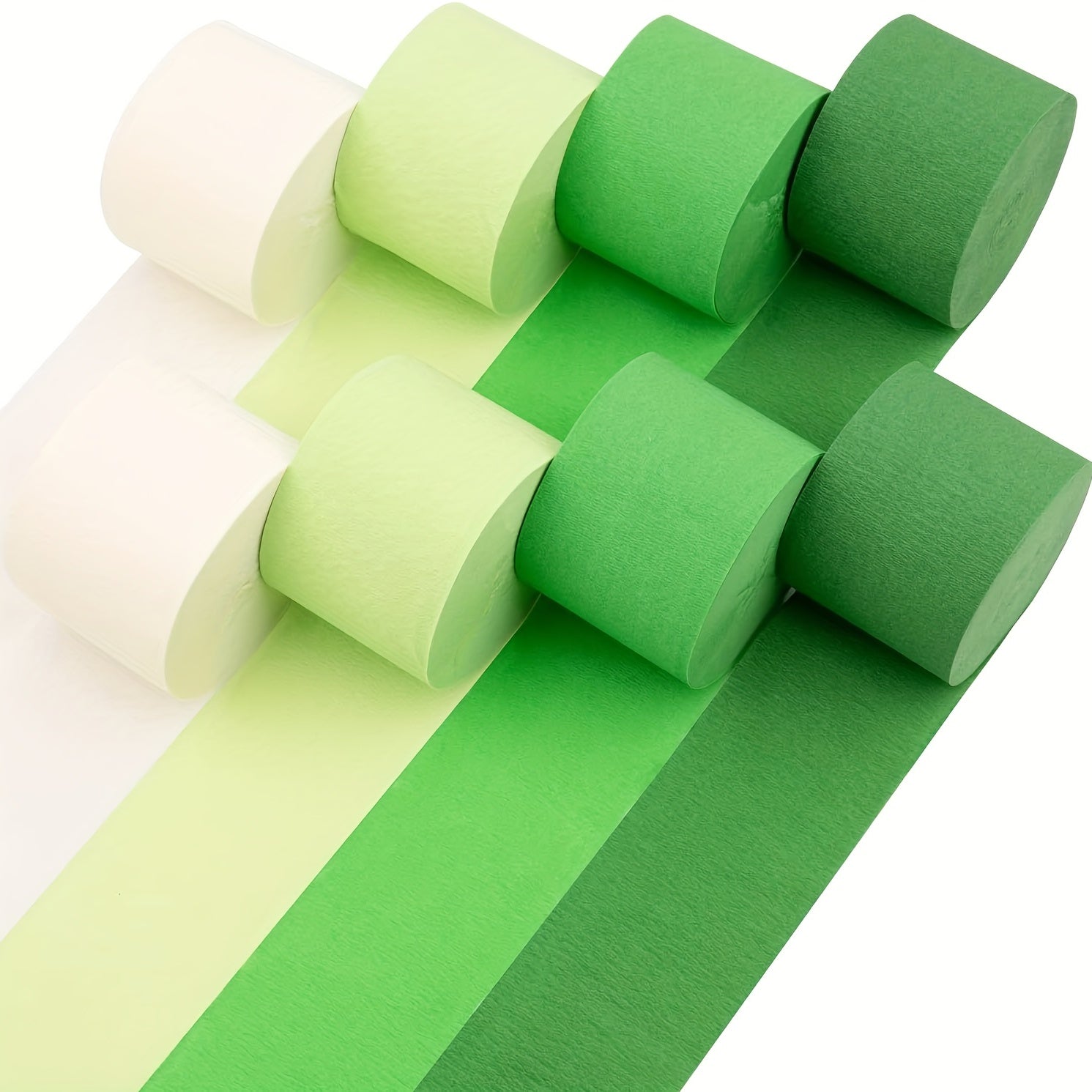 8 Rolls Green And Crinkle Paper Ribbon 199 95 Meter Value Pack