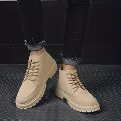 Men's Vintage High Top Lace Up Boots Casual Outdoor Walking Shoes
