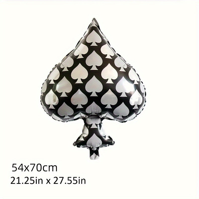 4pcs Foil Balloon Square Heart Club Spade Dice Theme Decoration