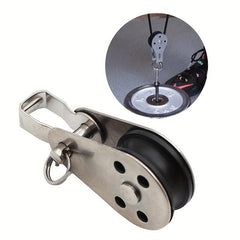 2pcs Pulley Block Hanging Wire Towing Wheel Swivel Lifting Rope For Crane Marine