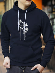 Men's Star Print Hoodie Casual Graphic Pullover Hooded Sweatshirt